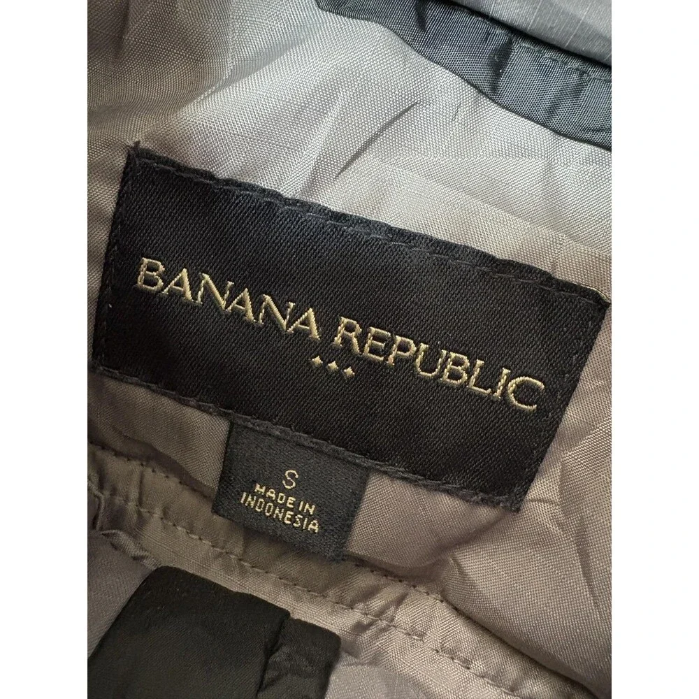 Banana Republic Vest Mens S Black Down Puffer Full Zip Snap Pockets Casual